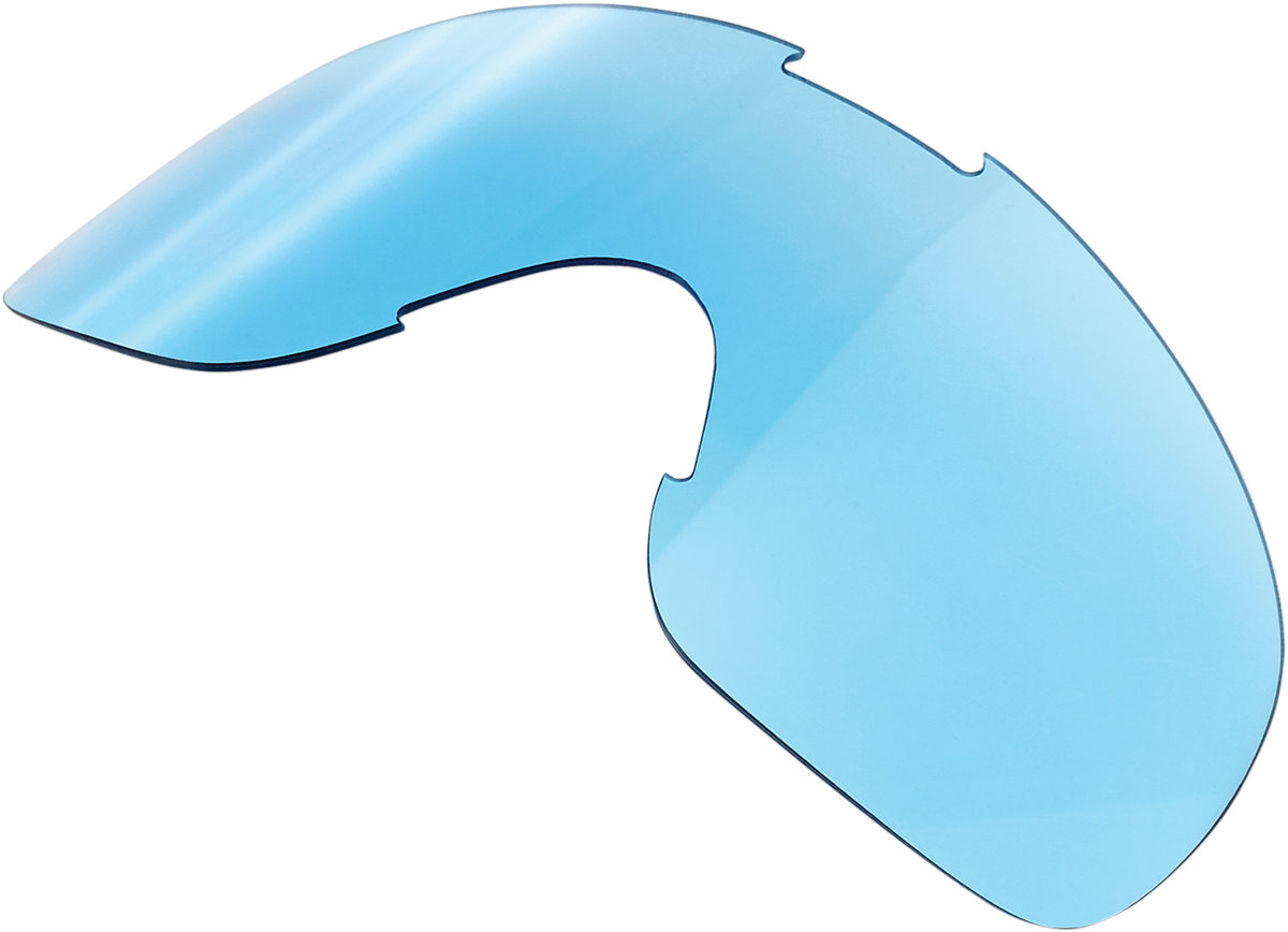 Blue BILTWELL Overland Goggle Lens for motorcycle goggles, showing the reflective blue tint and clear frame detail.