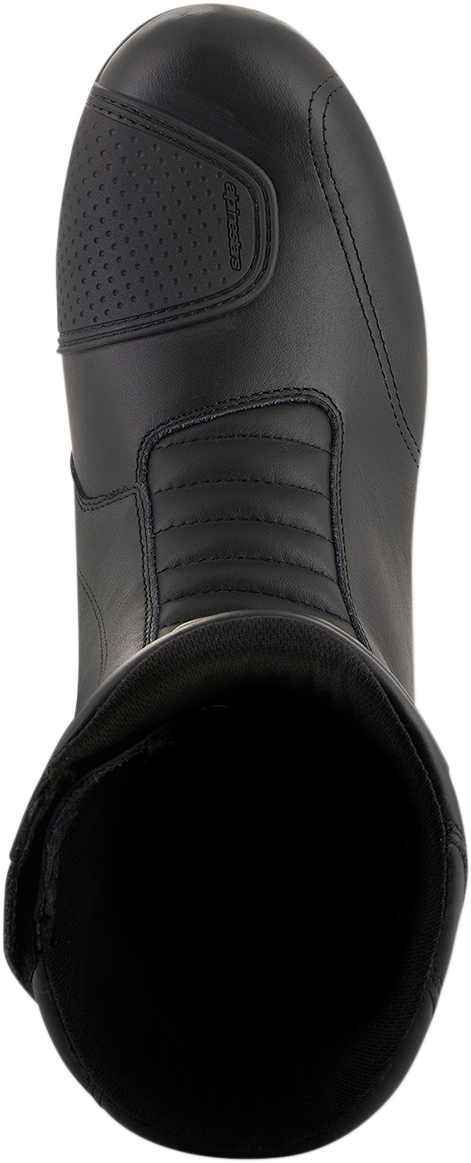 Alpinestars Andes v2 Drystar® motorcycle boots in black, US 10.5 / EU 45, with reinforced soles and ankle protection.