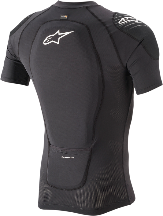 Black ALPINESTARS Paragon short-sleeve jacket in XL, featuring a sleek design and durable fabric for stylish protection.