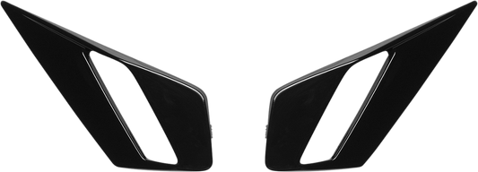 Black ICON Airform Chin Vent for helmets, designed by Bill's Exhausts, fits helmet parts for enhanced airflow and comfort.