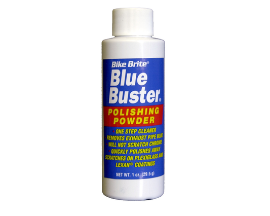Blue Buster Powder from Bike Brite Online, a cleaning powder in a blue container, designed for bike cleaning and maintenance.