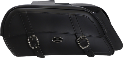 Bill's Exhausts SADDLEMEN Drifter Slant Saddlebags, Extra Jumbo size, with durable leather exterior and slant design for motorcycle storage