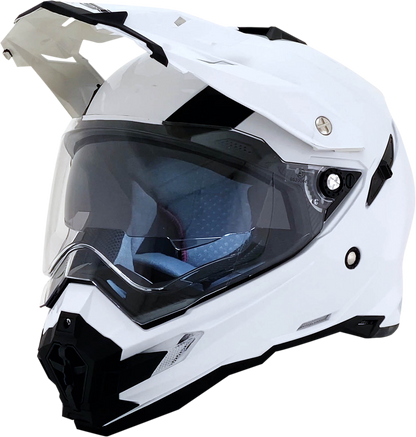 Pearl white AFX FX-41DS motorcycle helmet with small size, featuring sleek design and clear visor for safety and style.