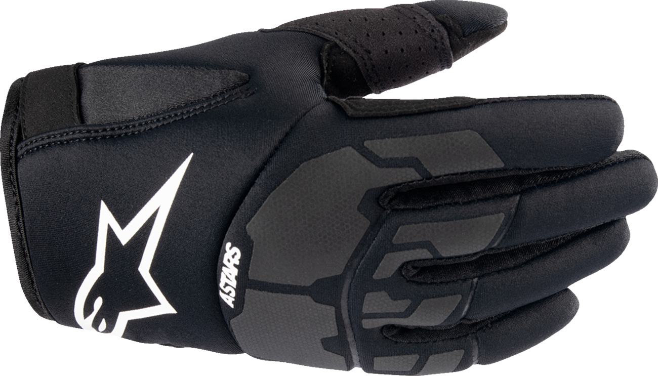 Alpinestars Youth Thermo Shielder Gloves in black, medium size, featuring insulated design and protective features for young riders.