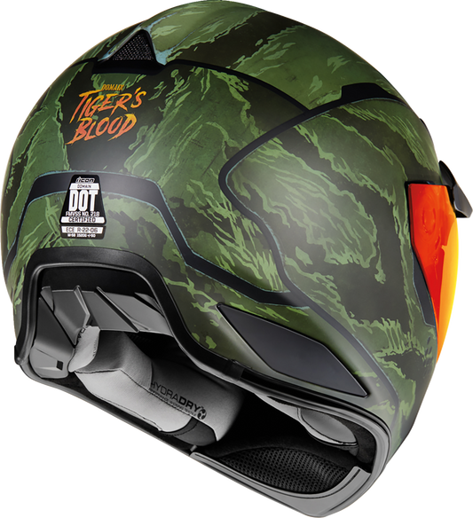 Bill's Exhausts ICON Domain™ Helmet in tiger's blood green, large size, with sleek helmet design and vibrant finish.