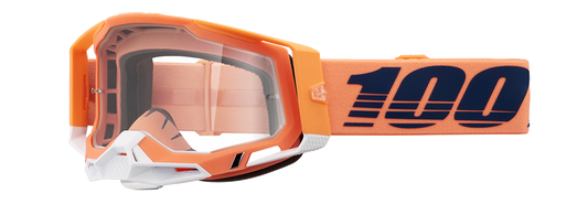 100% Racecraft 2 Goggles - Coral - Clear 50009-00018 - Howling Moto