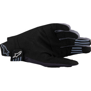 Alpinestars Techstar MX gloves in black, medium size, showing the protective design and material details for motocross riding.