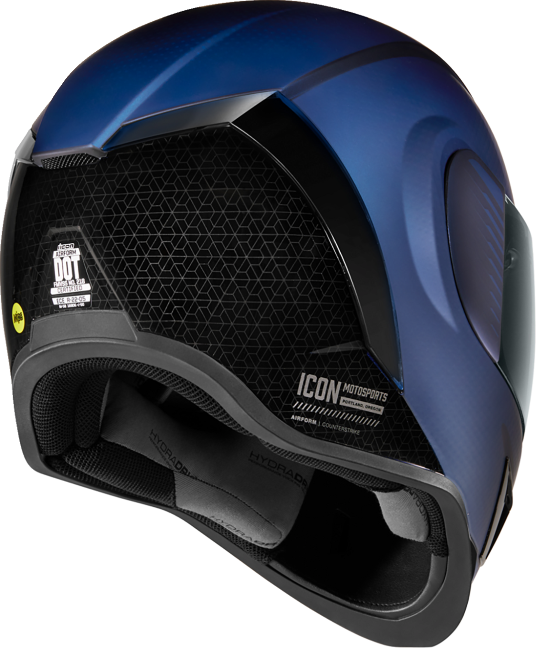Blue ICON Airform™ Helmet with MIPS® technology in XL size, featuring a sleek design and adjustable straps.