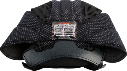 Black AFX FX-37X Liner helmet by Bill's Exhausts, large size, interior padding, shown from a side angle.