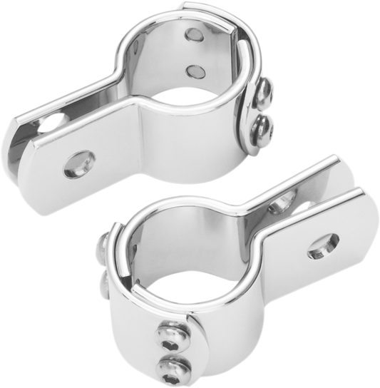 Bill's Exhausts SHOW CHROME clamp, 1-1/4 inch round engine clamp, metallic finish, used for securing exhaust components.