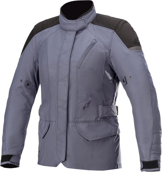 Alpinestars Stella Gravity Gray motorcycle jacket in 2XL with logo details, displayed on a plain background.