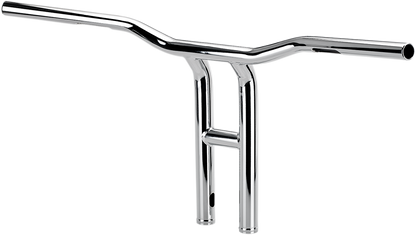 Chrome BILTWELL Tyson XL Handlebar, 14-inch pullback handlebars for motorcycles, featuring a sleek, polished finish.