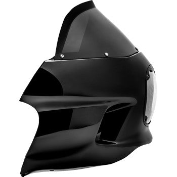Softail SADDLEMEN Mini Fairing seat by Bill's Exhausts, designed for Harley Softail motorcycles, shown from the side.