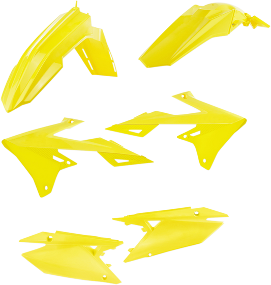 ACERBIS standard replacement body kit in RM Yellow, designed for motorcycle bodies, with detailed panels and vibrant color.