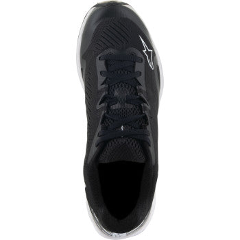 Alpinestars Meta Road V2 shoes in black and white, US 10.5, featuring sporty design and durable construction.