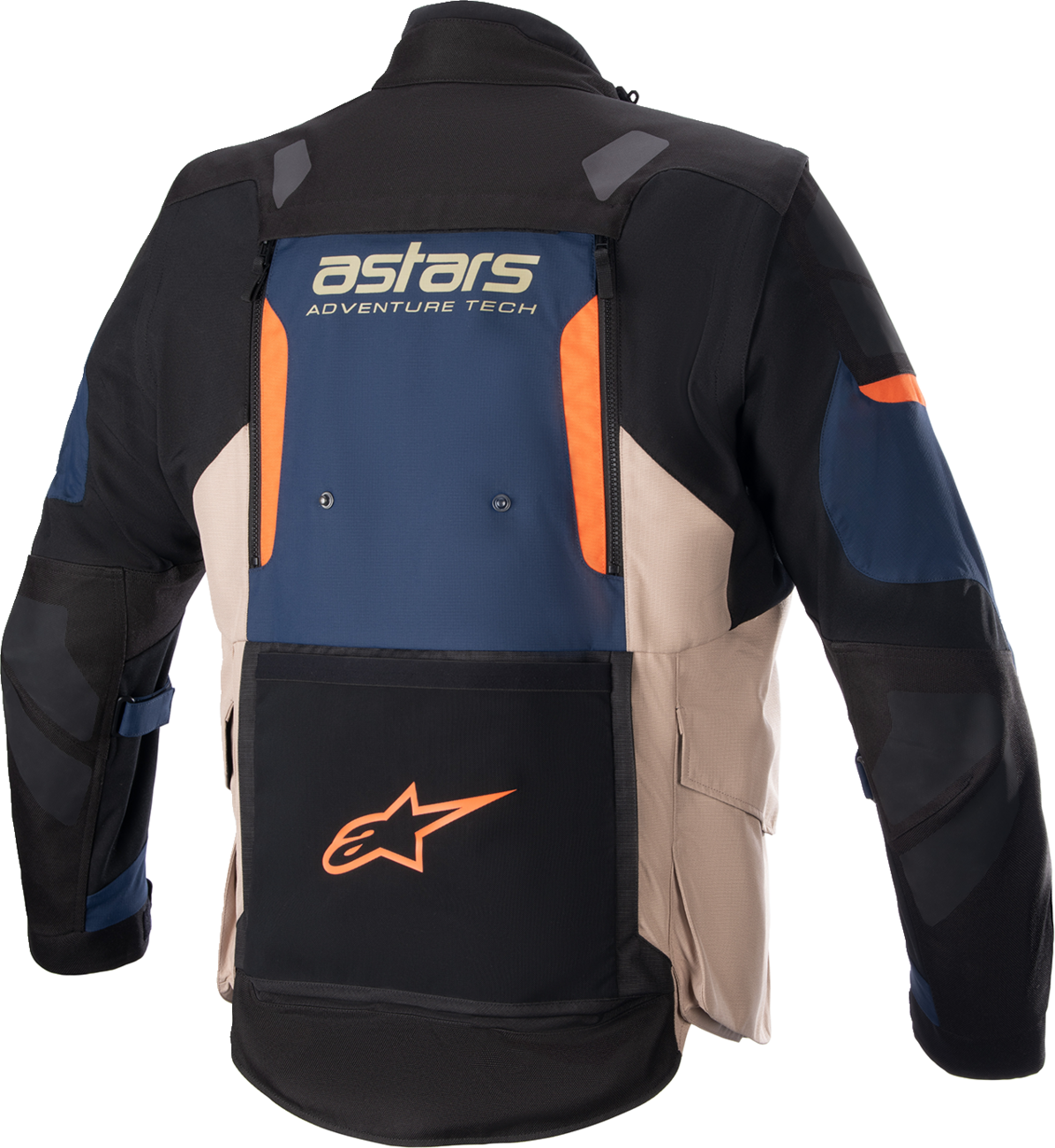 Alpinestars Halo Drystar® motorcycle jacket in blue, black, and orange with 4XL size and protective design.