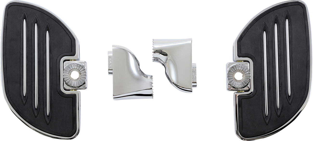 Can-Am passenger floorboards for SHOW CHROME motorcycle, featuring durable engine mounting and sleek chrome finish by Bill's Exhausts