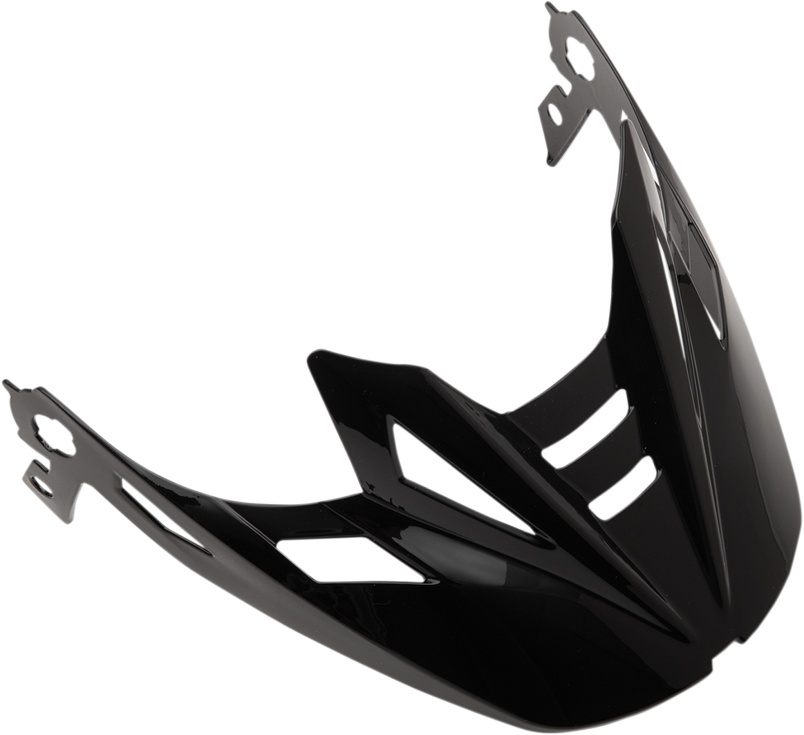 Black ICON Airflite™ Peak helmet part with vent openings, designed for ICON motorcycle helmets, by Bill's Exhausts.
