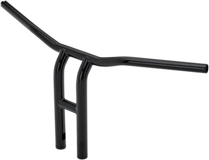 Black BILTWell Tyson XL pullback handlebars for motorcycles, 14-inch handlebar with a sleek, curved design for a custom look.