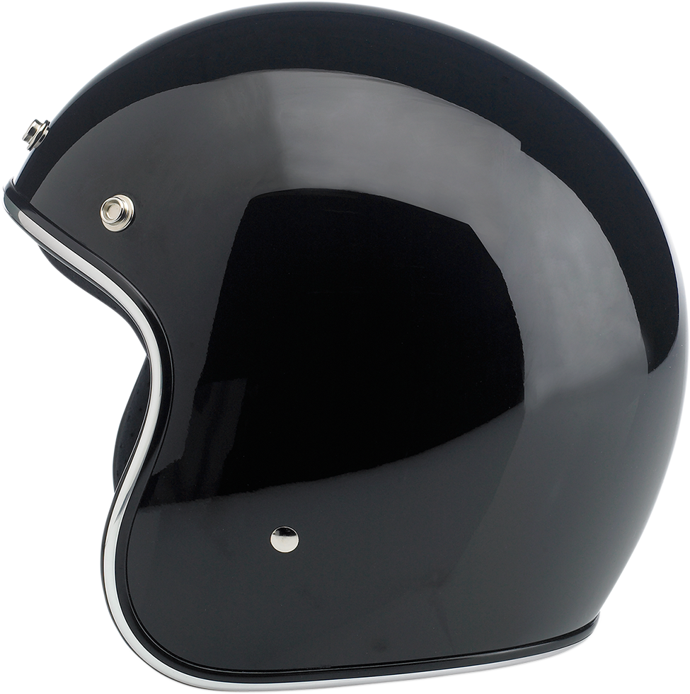 Gloss black BILTWELL Bonanza helmet in medium size, featuring a sleek design and sturdy construction.