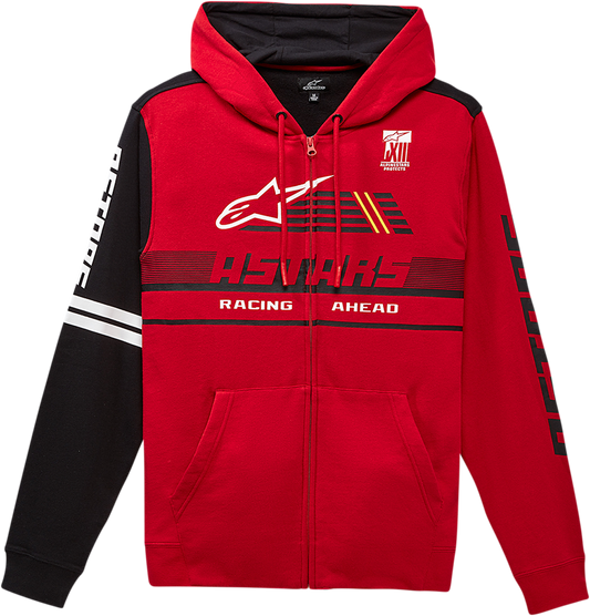 Red Bill's Exhausts Overtake Hoodie in 2XL, featuring a comfortable fit and stylish design, with front pocket and hood.