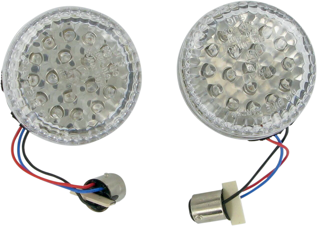 Bill's Exhausts SHOW CHROME LED Bulb Conversion Kit for Suzuki engine, front view of LED bulbs installed in engine compartment.