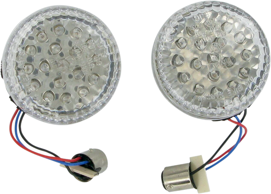 Bill's Exhausts SHOW CHROME LED Bulb Conversion Kit for Suzuki engine, front view of LED bulbs installed in engine compartment.