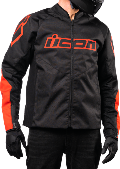 Bill's Exhausts ICON Hooligan™ CE Jacket Slayer XL, black jacket with Slayer graphic and protective features for motorcycle riding.