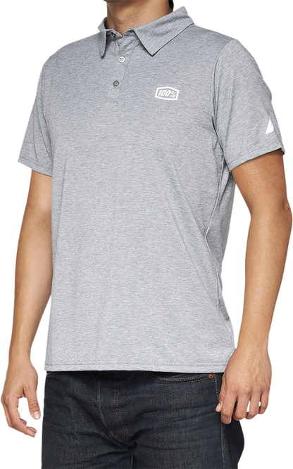 100% Corpo Polo Shirt - Heather Gray/White - XL 35019-252-13 - Howling Moto