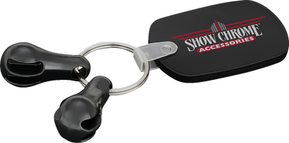 Bill's Exhausts SHOW CHROME Key Holder 41-415 Engine key organizer with chrome finish, featuring detailed engine design.