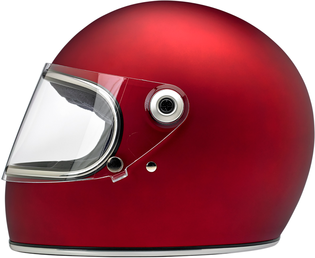 BILTWELL Gringo S helmet in flat red with XS size, featuring a smooth, glossy finish and classic motorcycle helmet design.