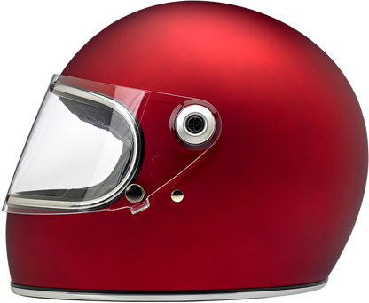 BILTWELL Gringo S helmet in flat red with XS size, featuring a smooth, glossy finish and classic motorcycle helmet design.