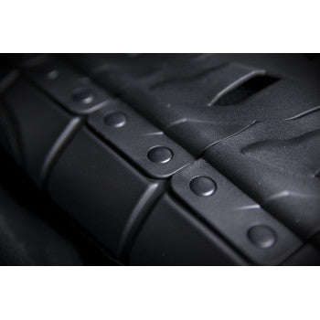 Black ICON Regulator D30® Stripped Vest in 4XL by Bill's Exhausts, showing the vest's front view with padded shoulders and adjustable straps.