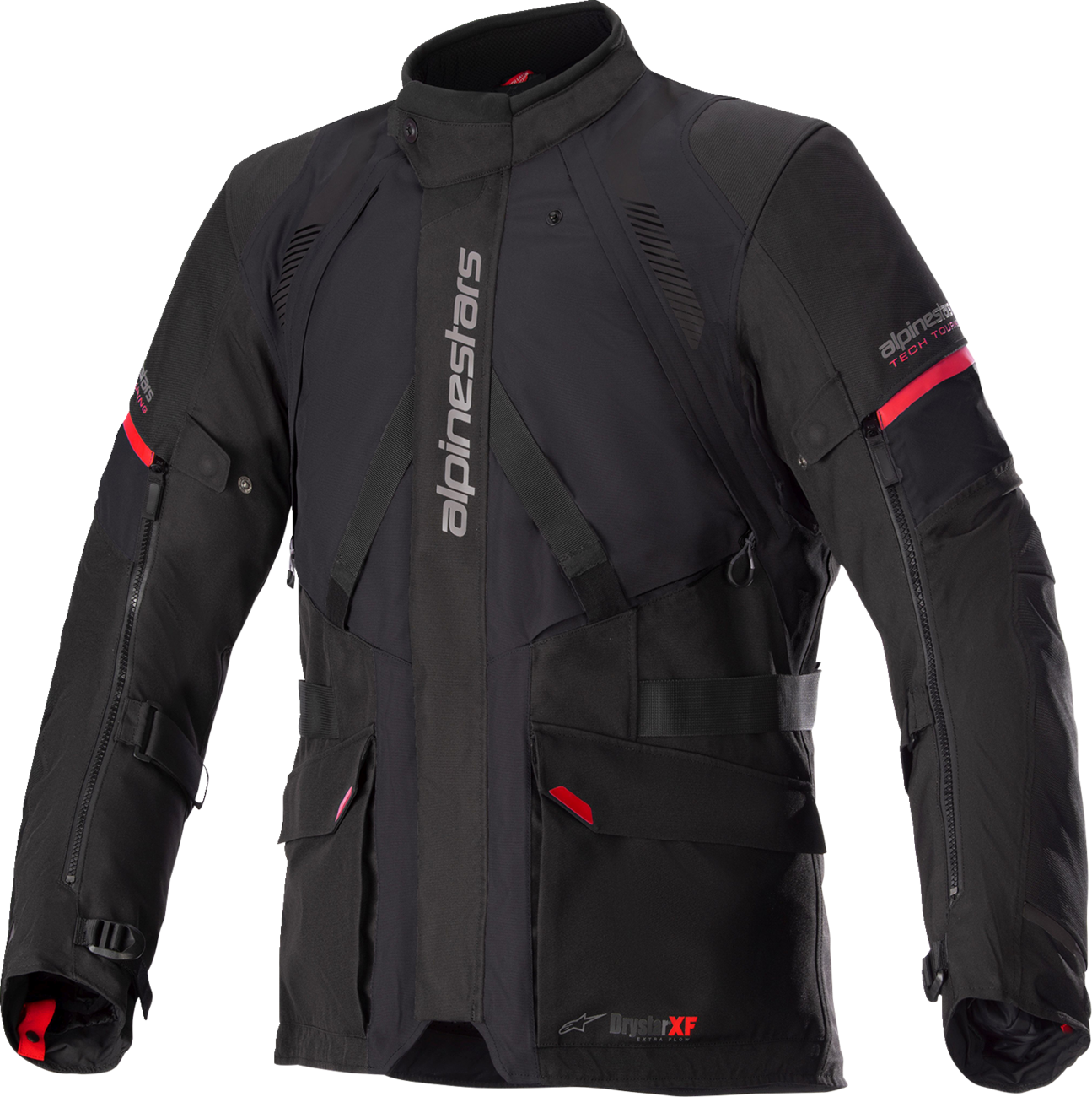 Alpinestars Monteira Drystar® XF motorcycle jacket in black and red, size XL, featuring protective armor and weather-resistant fabric.