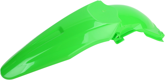 A green Acerbis rear fender for motorcycle, designed for durable body protection, with mounting points visible on the product.