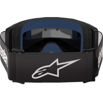 Alpinestars Vision 3 goggles with black frame and silver mirror lenses, designed for motocross or sports riding.