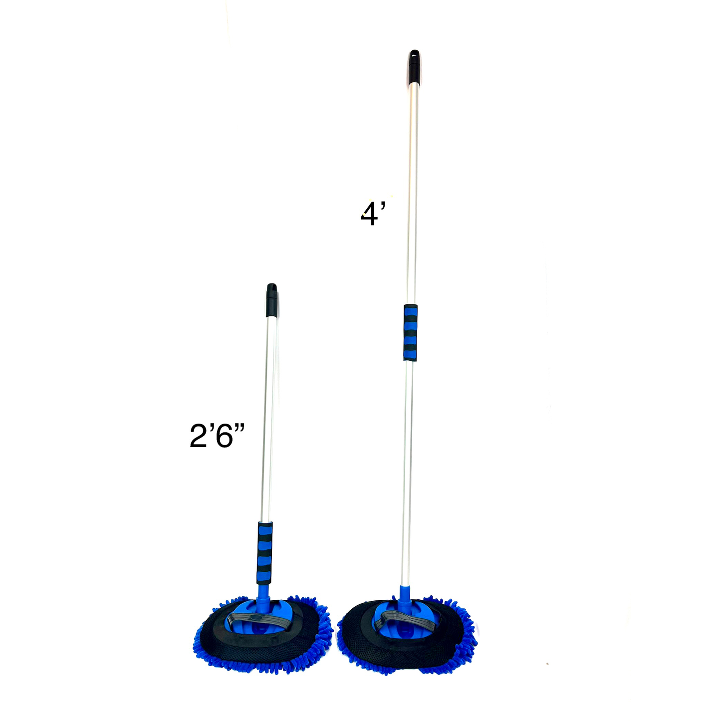 Bike Brite Magik Mop™ cleaning tool with a blue handle and microfiber head for bike and vehicle cleaning.