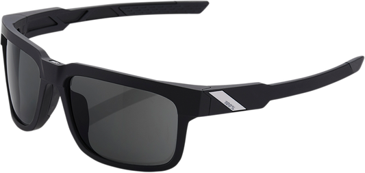 Black 100% Type-S sunglasses with smoke lenses from Bill's Exhausts, featuring sleek frame and tinted eye protection.