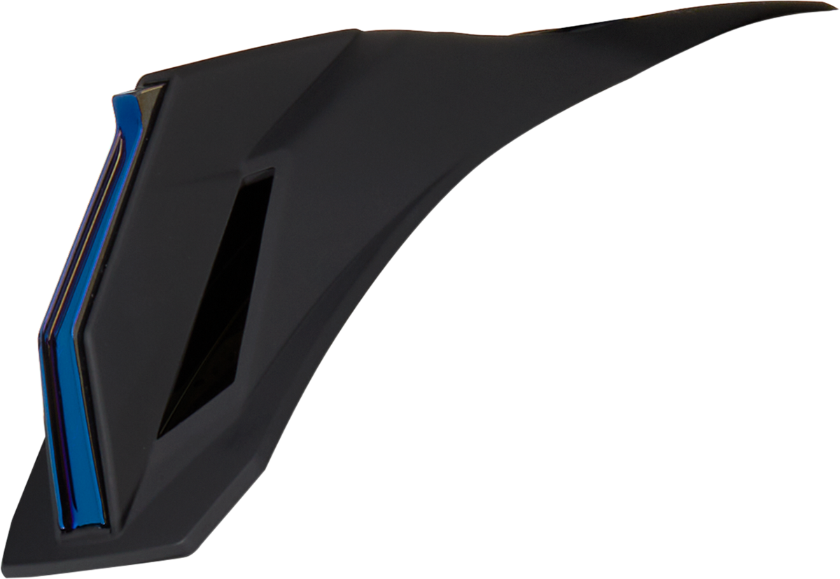 Black and blue ICON Airform™ Speedfin helmet parts for motorcycle helmets, featuring sleek design and durable construction.