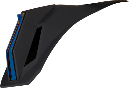 Black and blue ICON Airform™ Speedfin helmet parts for motorcycle helmets, featuring sleek design and durable construction.