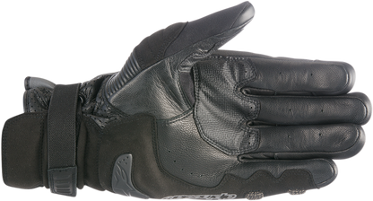 Alpinestars Belize Drystar® motorcycle gloves in black, anthracite, and red, size 3XL, showing reinforced knuckles and adjustable wrist strap.