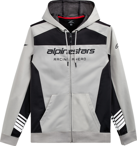 Alpinestars Sessions II hoodie in silver and black, medium size, featuring a comfortable fit and stylish design.