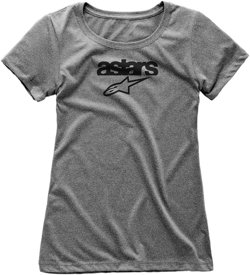 Gray Bill's Exhausts Women's Blaze T-Shirt, size large, with stylish design and comfortable fit, featuring the AlpineStars branding.