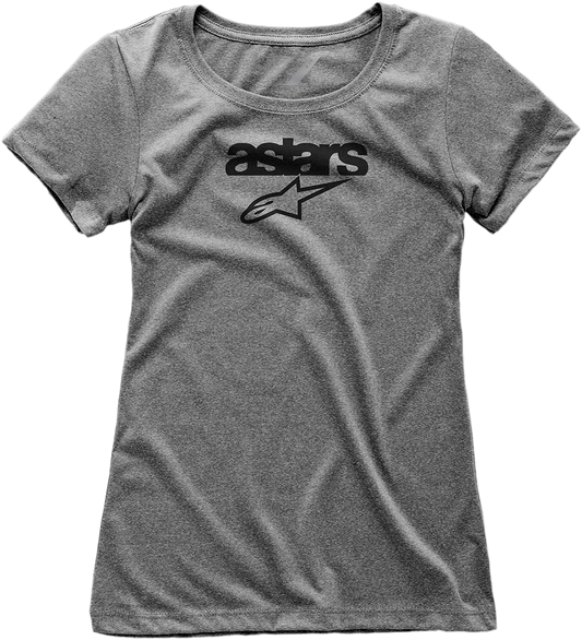 Gray Bill's Exhausts Women's Blaze T-Shirt, size large, with stylish design and comfortable fit, featuring the AlpineStars branding.