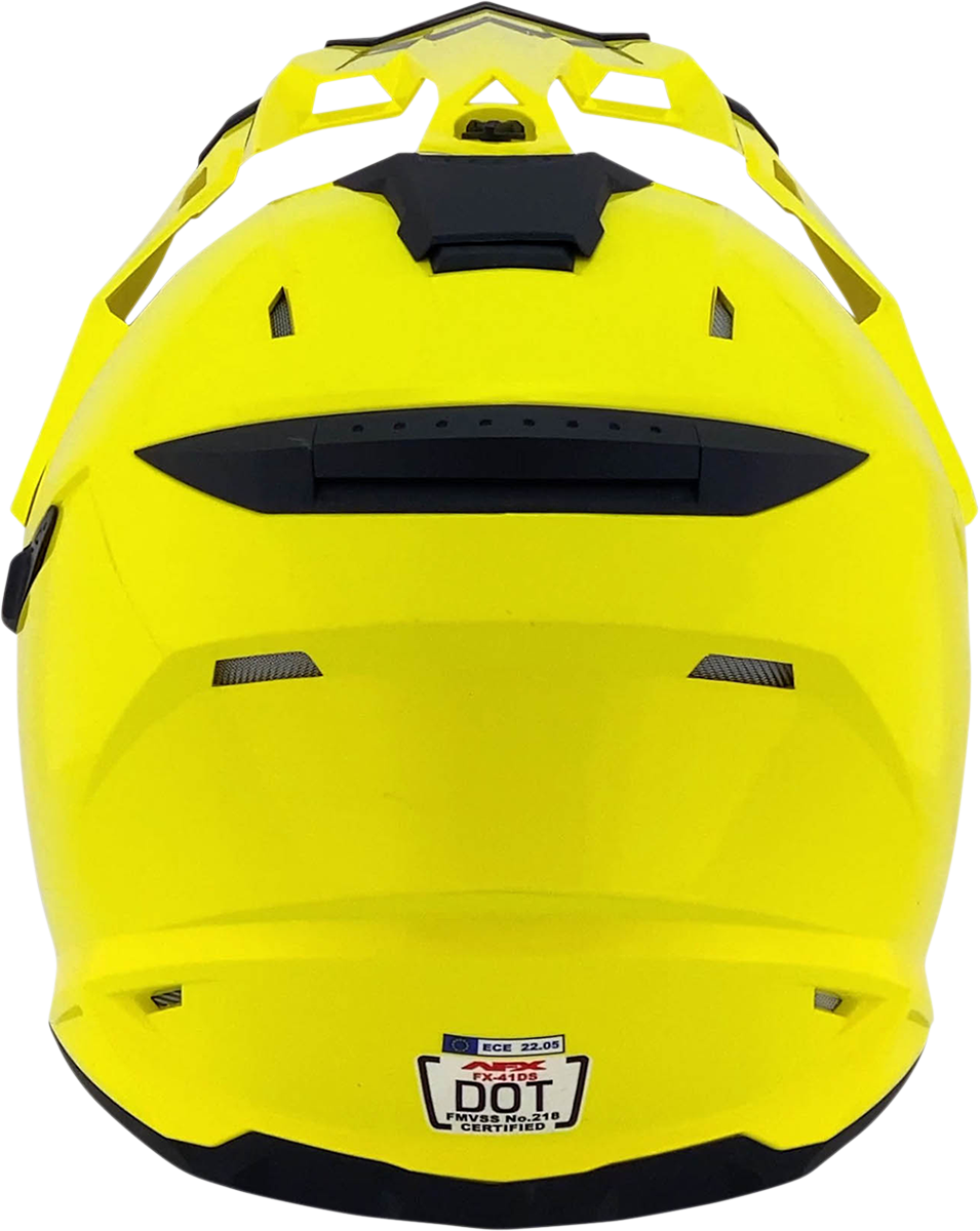 Bill's Exhausts AFX FX-41DS helmet in hi-vis yellow, 2XL size, with clear visor and durable construction, safety helmet for motorcyclists.