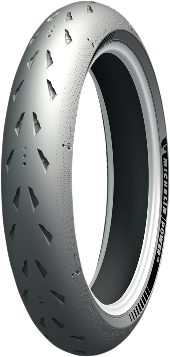 Michelin Power GP front motorcycle tire 120/70ZR17 with 58W load and speed rating, designed for high-performance riding.