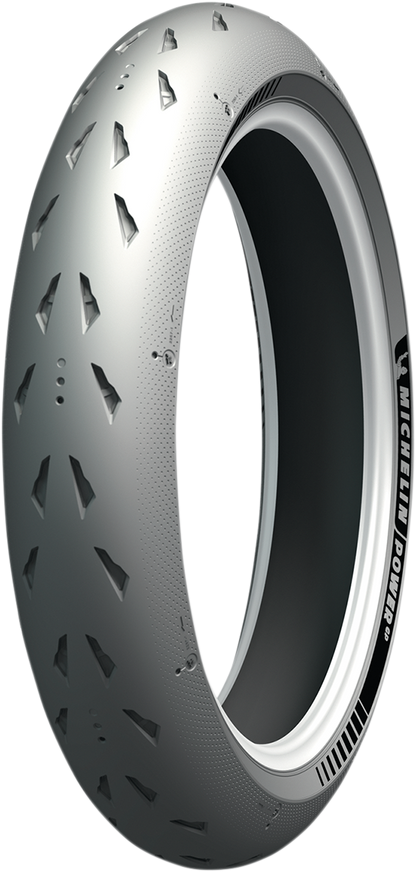 Michelin Power GP front motorcycle tire 120/70ZR17 with 58W load and speed rating, designed for high-performance riding.