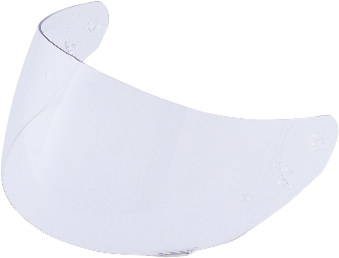 Clear Pinlock shield for AFX FX-99 and FX-105 helmets, designed by Bill's Exhausts, shown attached to helmet.