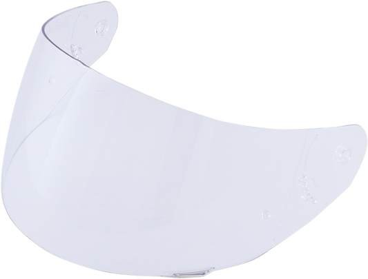 Clear Pinlock shield for AFX FX-99 and FX-105 helmets, designed by Bill's Exhausts, shown attached to helmet.