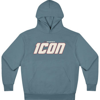 Blue ICON Rizz Rizz™ hoodie in 2XL with front design, made by Bill's Exhausts, featuring a comfortable fit and stylish look.